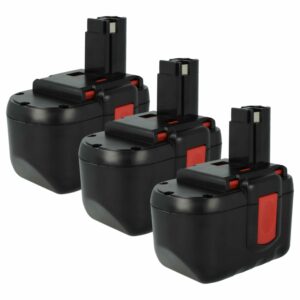 3x Bateria vhbw para ferramenta elétrica Bosch 3000 mAh, 24 V, NiMH
