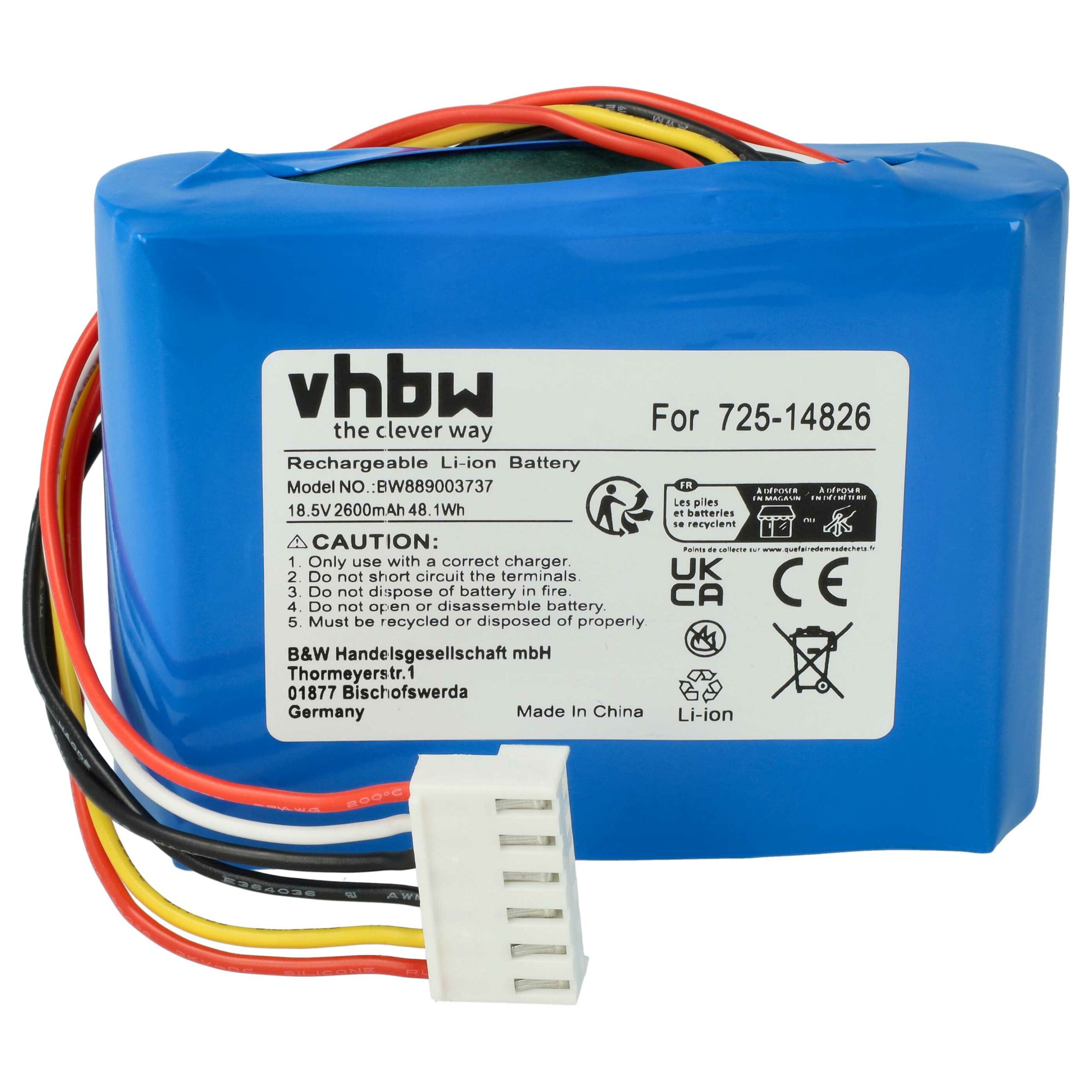 Bateria vhbw para Cub Cadet 725-14826, Robomow RK1000 - 2600 mAh 18.5 V Li-Ion - Image 3