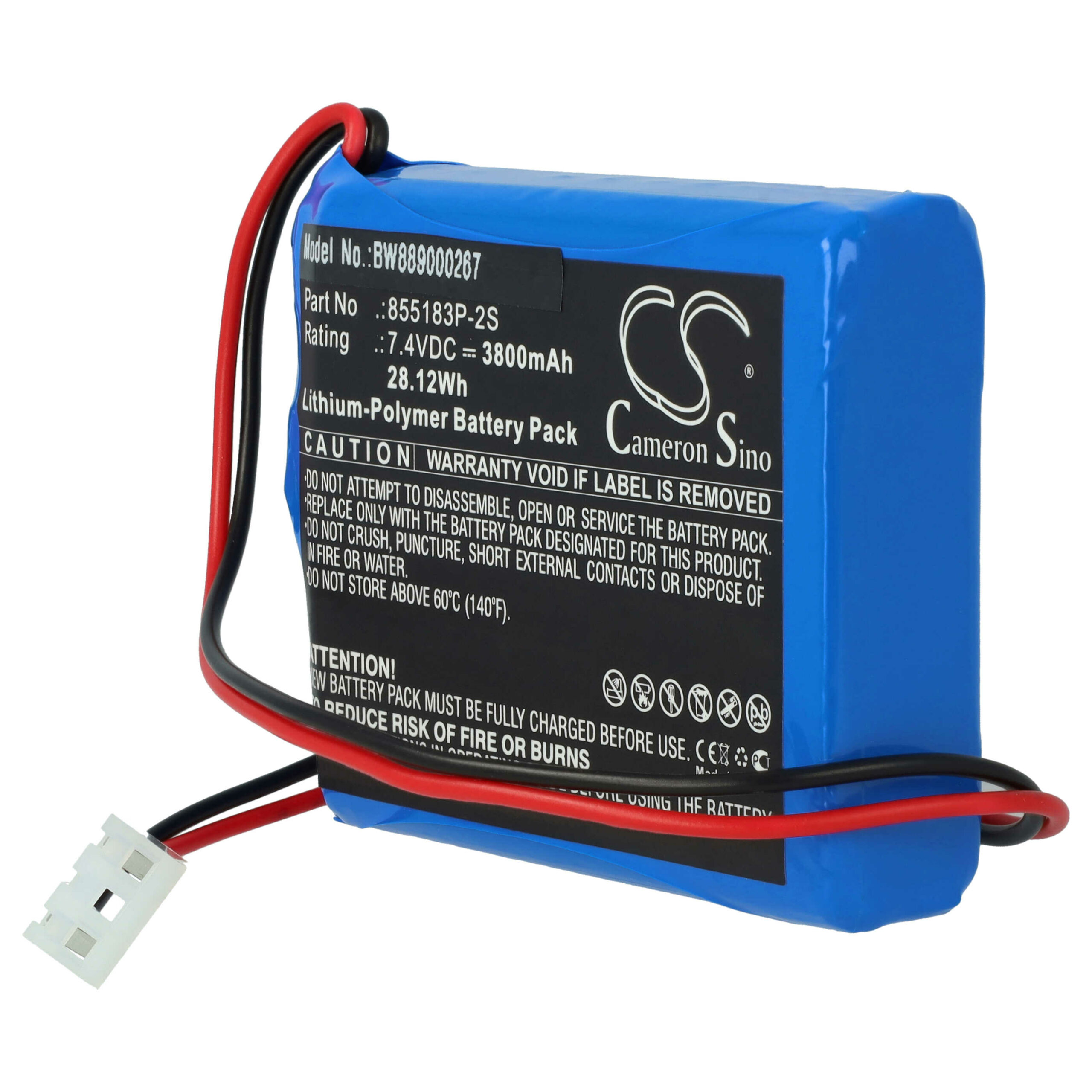 Bateria Equipamento Médico vhbw para CONTEC 855183P-2S - 3800 mAh 7.4 V Li-polymer - Image 3