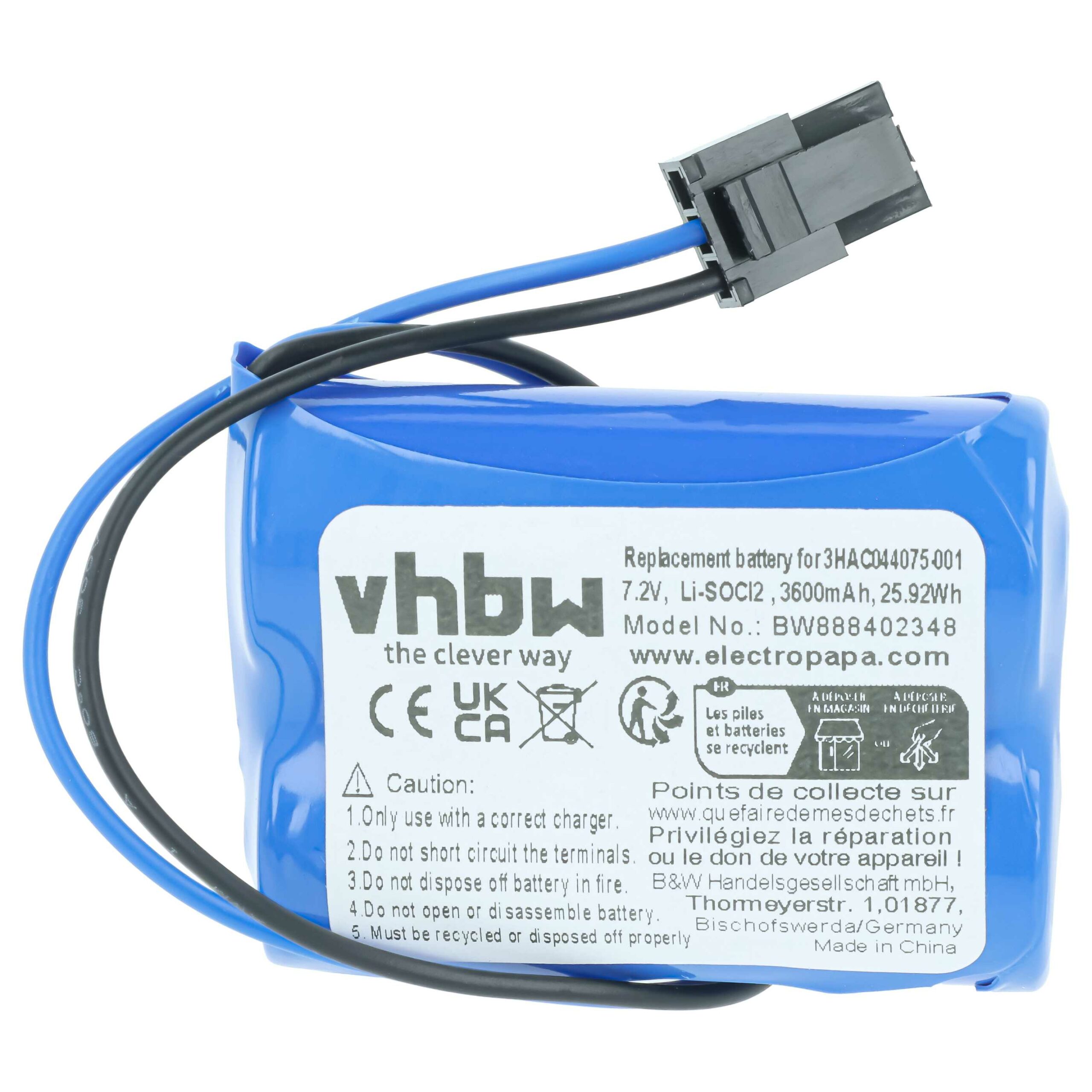 Bateria para Robot Industrial vhbw compatível com ABB 3HAC044075-001 3600 mAh 7.2 V - Image 3