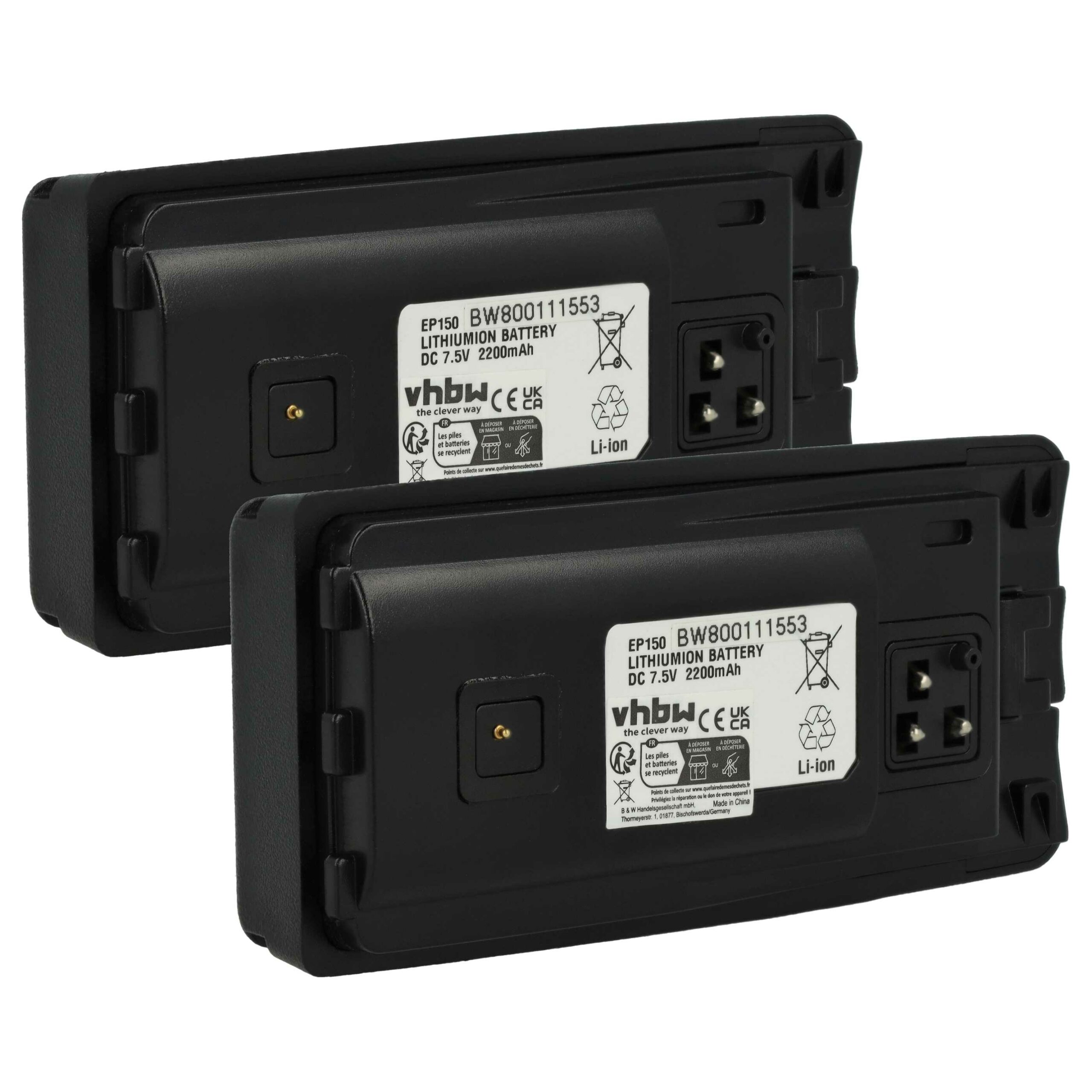 Bateria vhbw para Rádio Motorola (2200 mAh, 7.5 V, Li-Ion) com Mola de Cinto