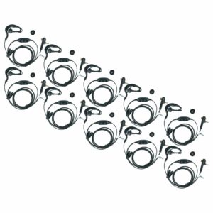 vhbw Auricular de segurança 10x para rádios Motorola CEP400, MTH600, MTH650, MTH800, MTH850 e MTP850, com botão de chamada e mola de fixação
