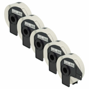 5x Rolos de Etiquetas com Suporte vhbw para Brother DK-11201 - 29 mm x 90 mm