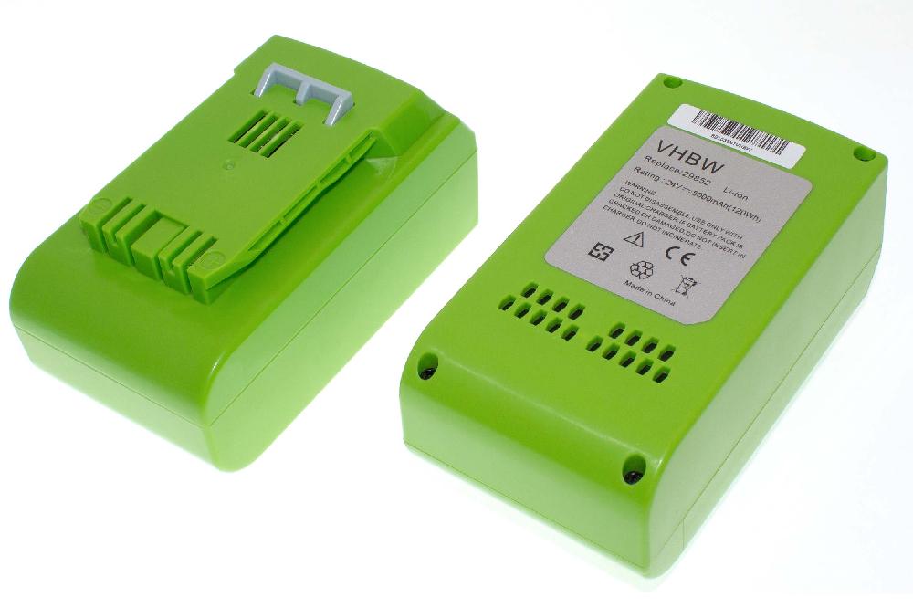 2x Baterias vhbw para Alpina / Powerworks / Stiga / Greenworks Ferramentas 5000 mAh 24 V Li-Ion