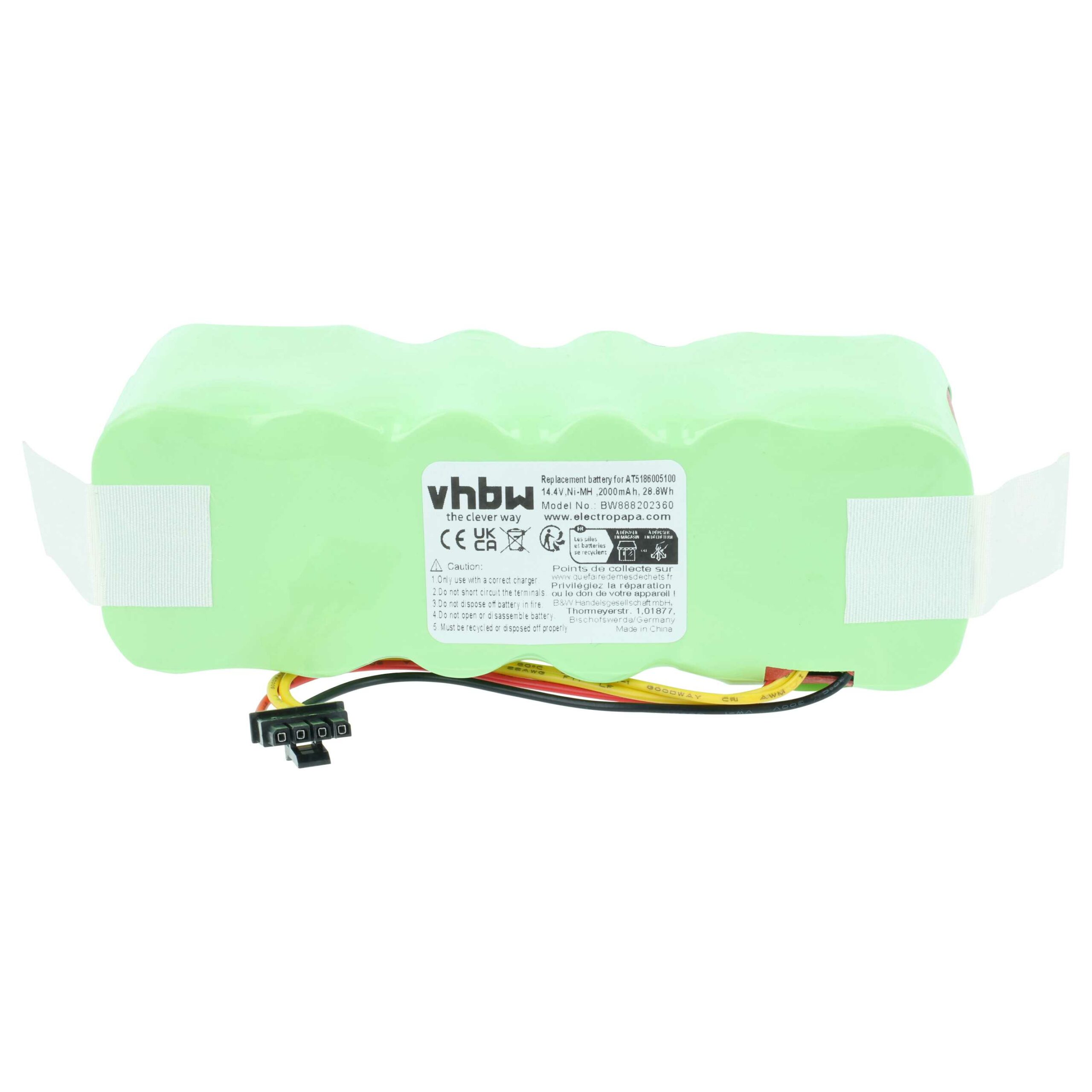 Bateria vhbw para Ariete / Proscenic 2000mAh, 14.4V, NiMH - Image 3