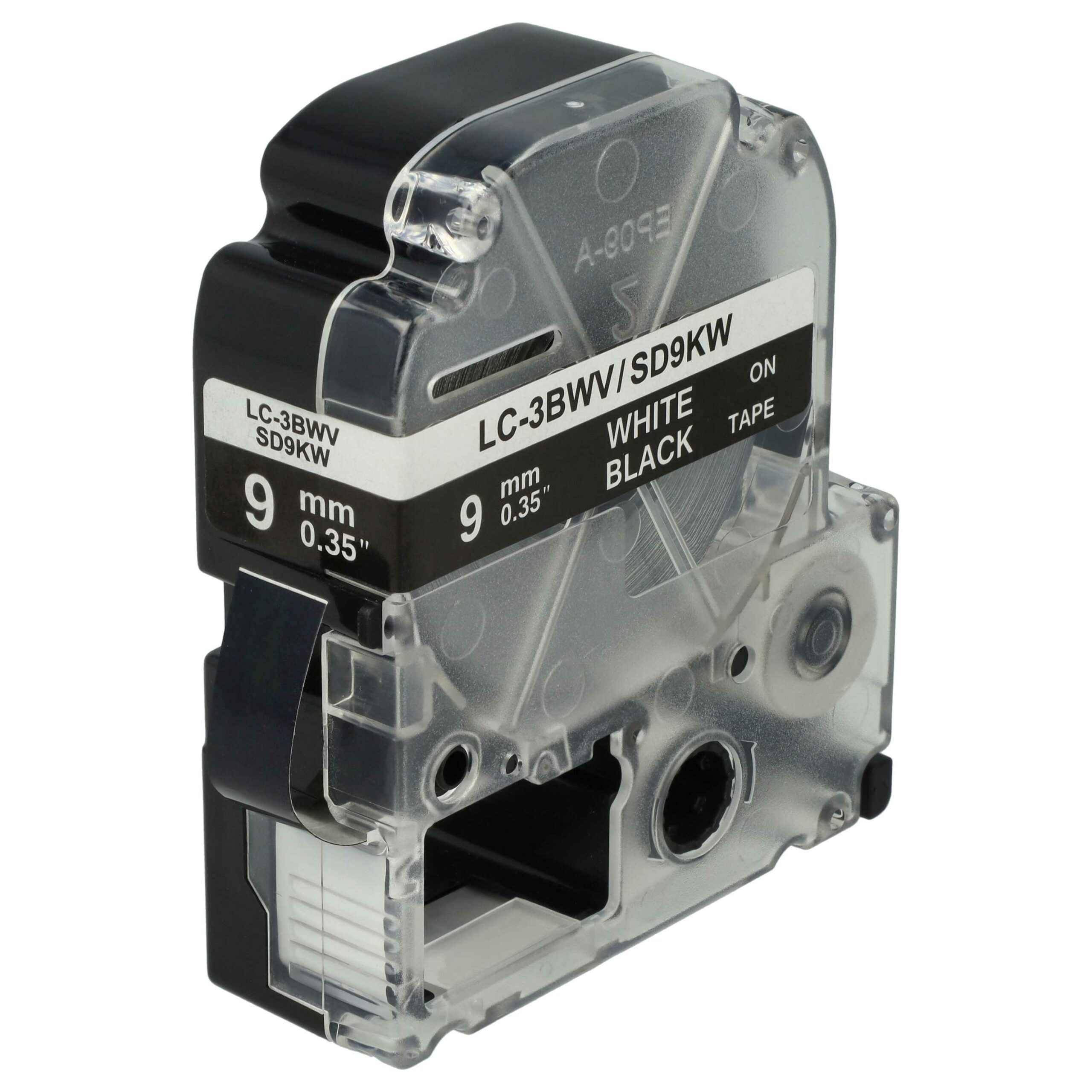 Fita de Etiquetas vhbw substitui Epson LC-3BWV - 9 mm Preto / Branco
