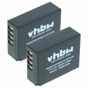 2x Baterias vhbw para Fuji Fujifilm NP-W126s, NP-W126 - 800mAh, 7.2V