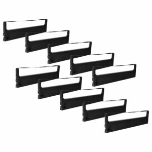 10x Fita de Tinta vhbw para Commodore Dot Matrix e Impressoras de Recibos - Preto