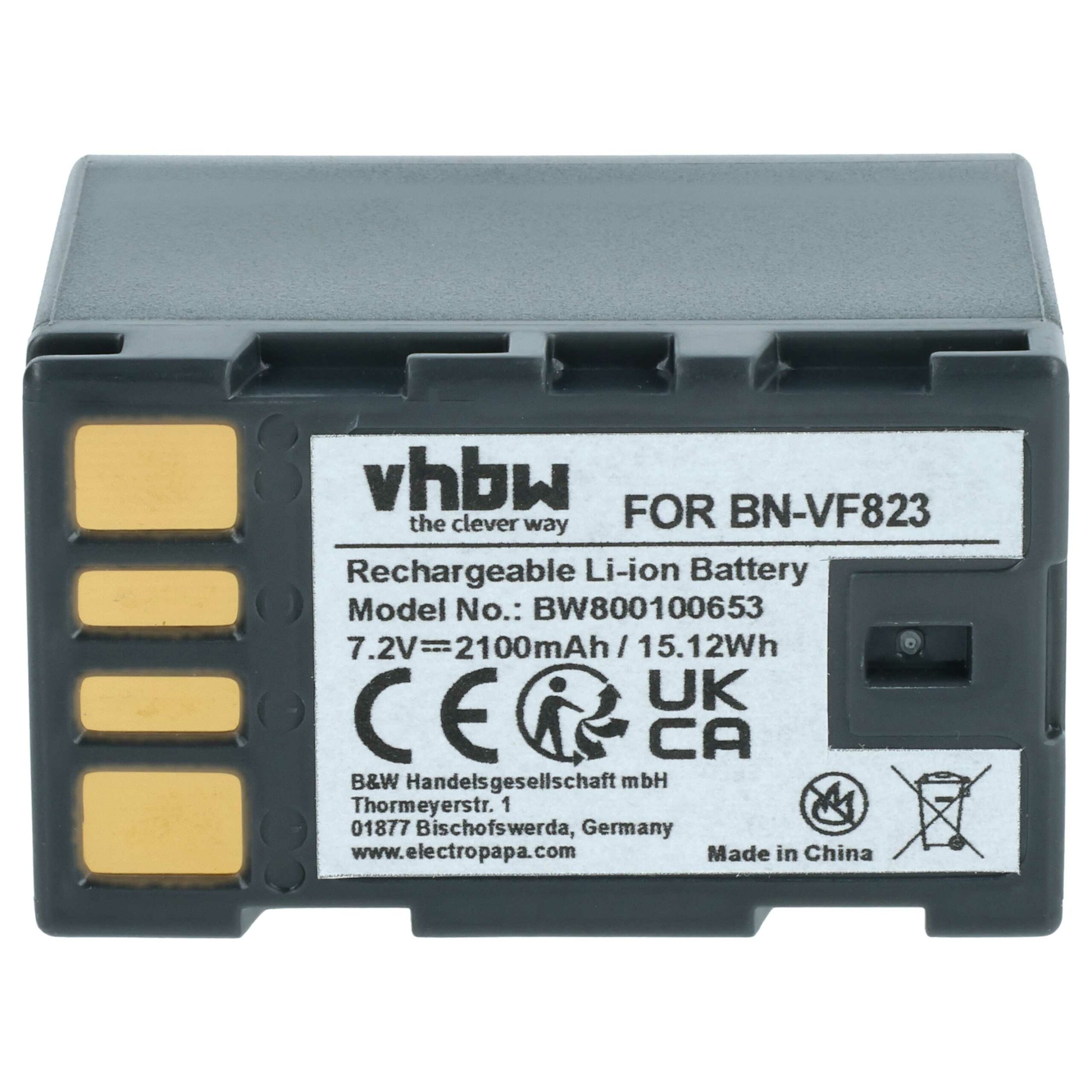 Pack 2 Baterias vhbw para Câmara JVC BN-VF823, BN-VF808, BN-VF815 2100 mAh 7.2 V - Image 3