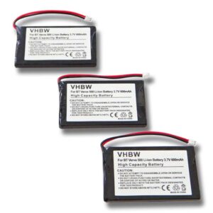 3x Baterias vhbw para telefone fixo Grundig / Hitachi / BT (600 mAh, 3,7 V, Li-Ion)
