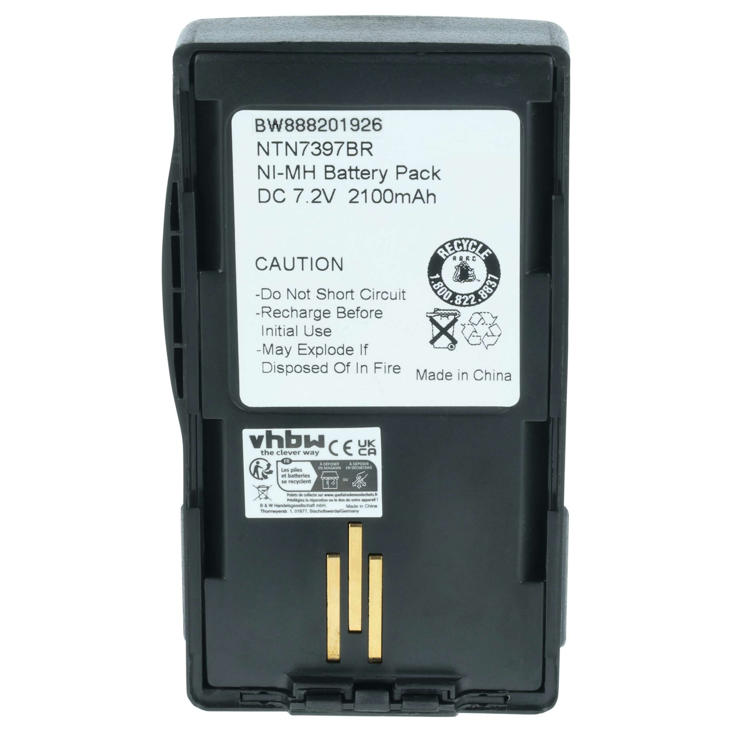 Bateria vhbw para rádio Motorola NTN7394, Visar - 2100 mAh 7.2 V NiMH - Image 3