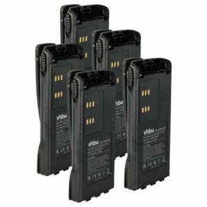 Conjunto de 5 Baterias vhbw para Motorola GP320, GP340, GP360 - 1800 mAh 7.2 V NiMH com mola de cinto