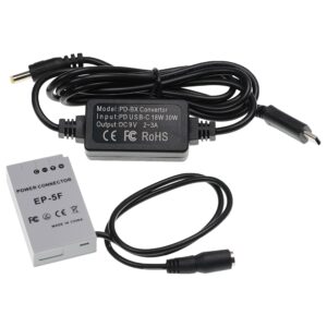 Carregador USB vhbw com Acoplador DC para Nikon EH-5, EP-5F - 2 m, 9 V, 3.0 A