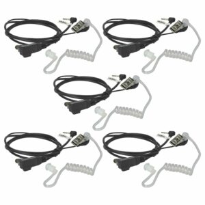 5x Auriculares de Segurança vhbw com Tubo Acústico para Motorola T280, T270, T5000