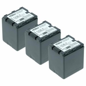 3x Baterias vhbw para Câmara Panasonic VW-VBN130 (2200 mAh, 7.2 V)
