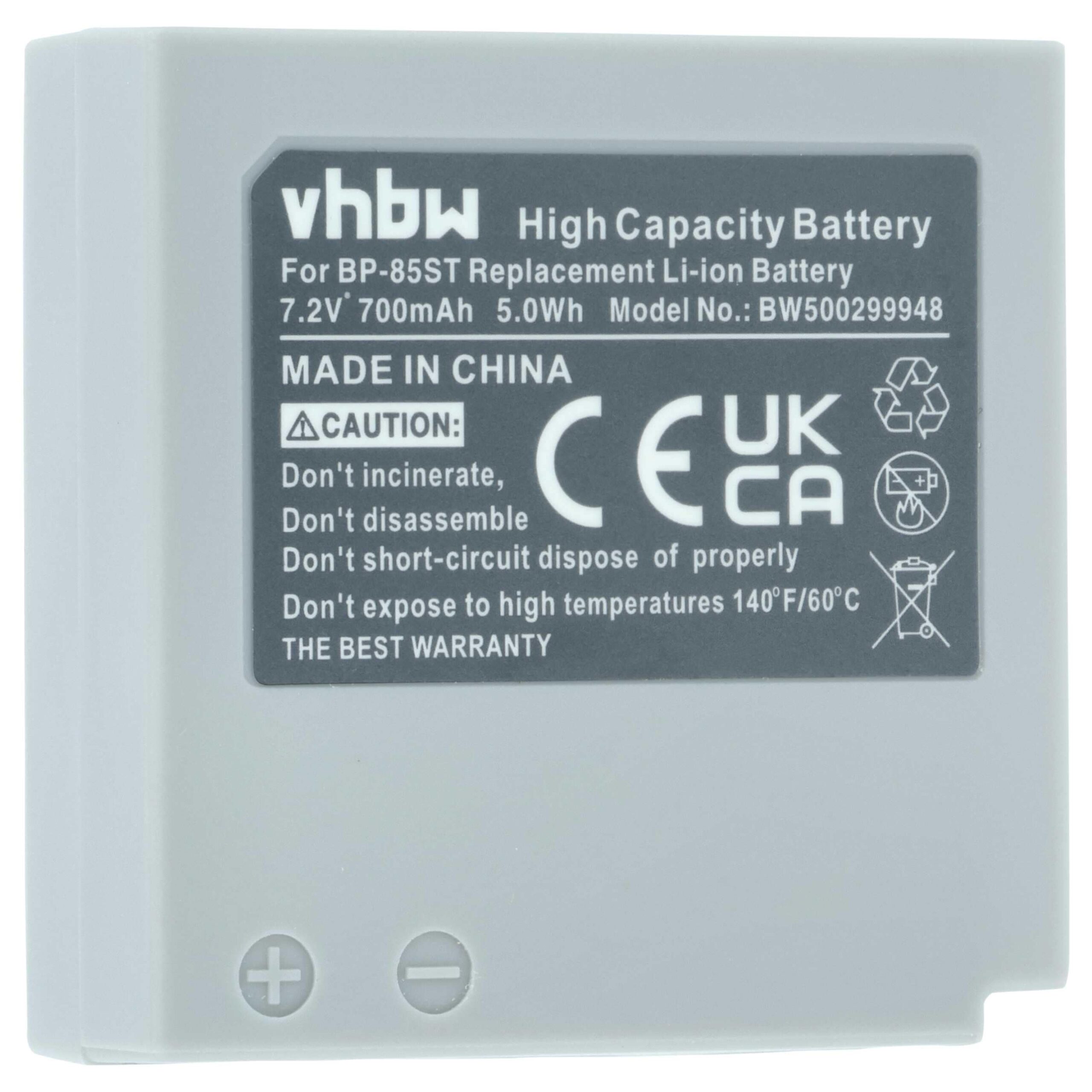 Bateria de Videocâmara vhbw substitui Samsung BP-85ST - 700 mAh 7.2 V Li-Ion - Image 3