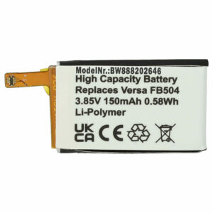 Bateria Smartwatch vhbw para Fitbit Versa, FB504, FB505 - 150 mAh 3.85 V Li-polímero com Ferramentas
