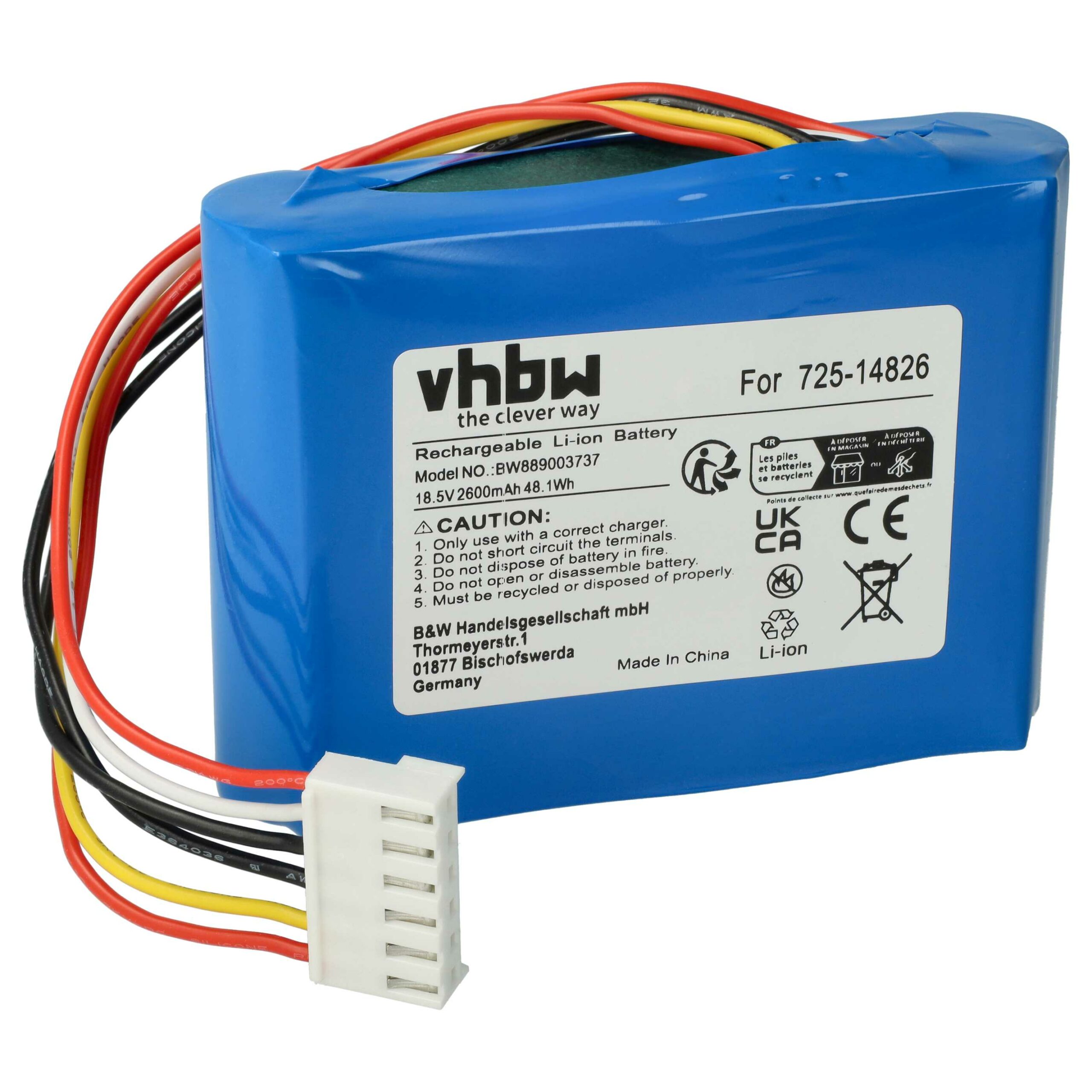 Bateria vhbw para Cub Cadet 725-14826, Robomow RK1000 - 2600 mAh 18.5 V Li-Ion