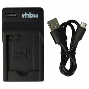 Carregador USB-C vhbw + Cabo para Panasonic Lumix DMC-FH2, DMC-FH2A, DMC-FH2K