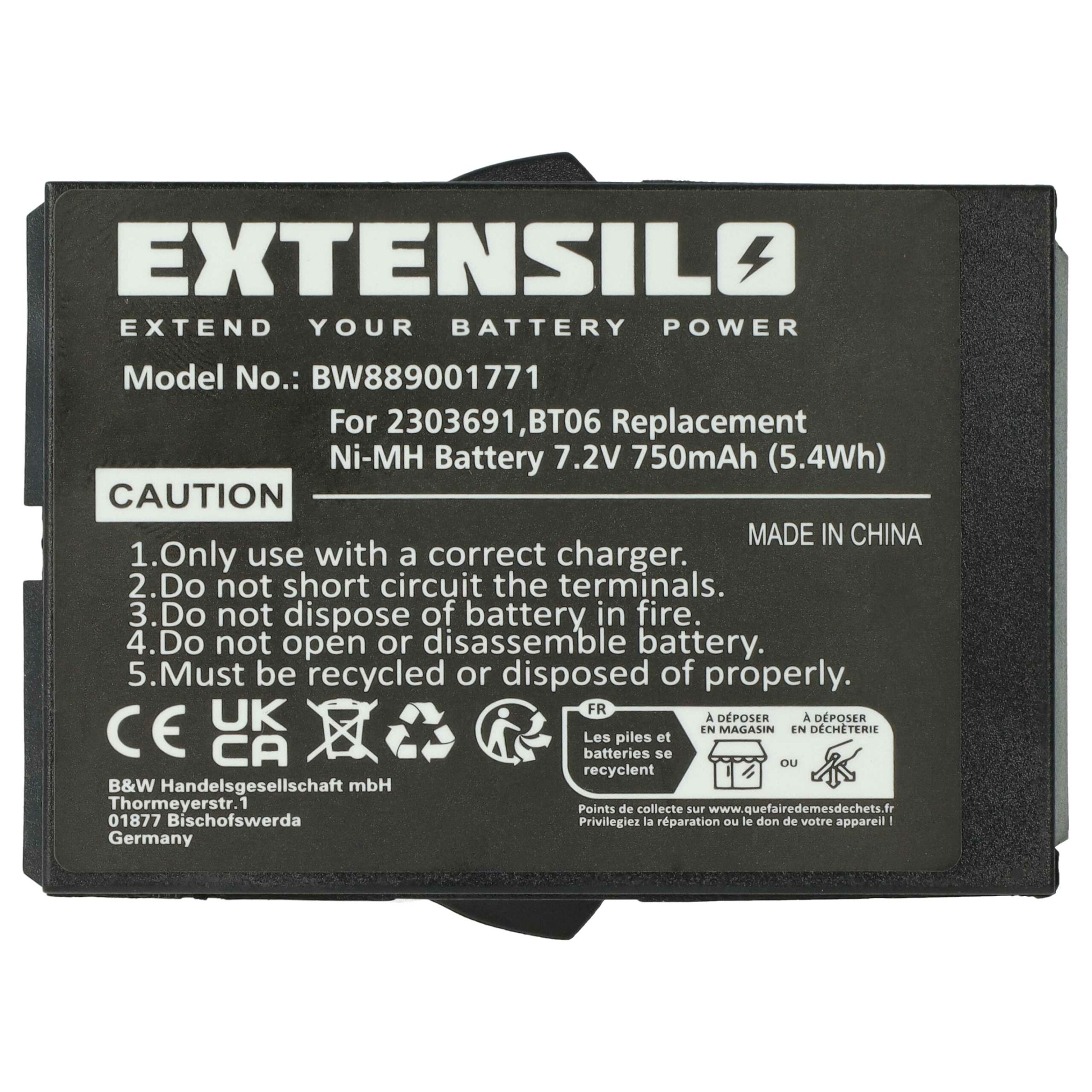5x Baterias EXTENSILO para Controlo Remoto Danfoss / Ikusi 2303691, BT06 - 750 mAh - Image 3